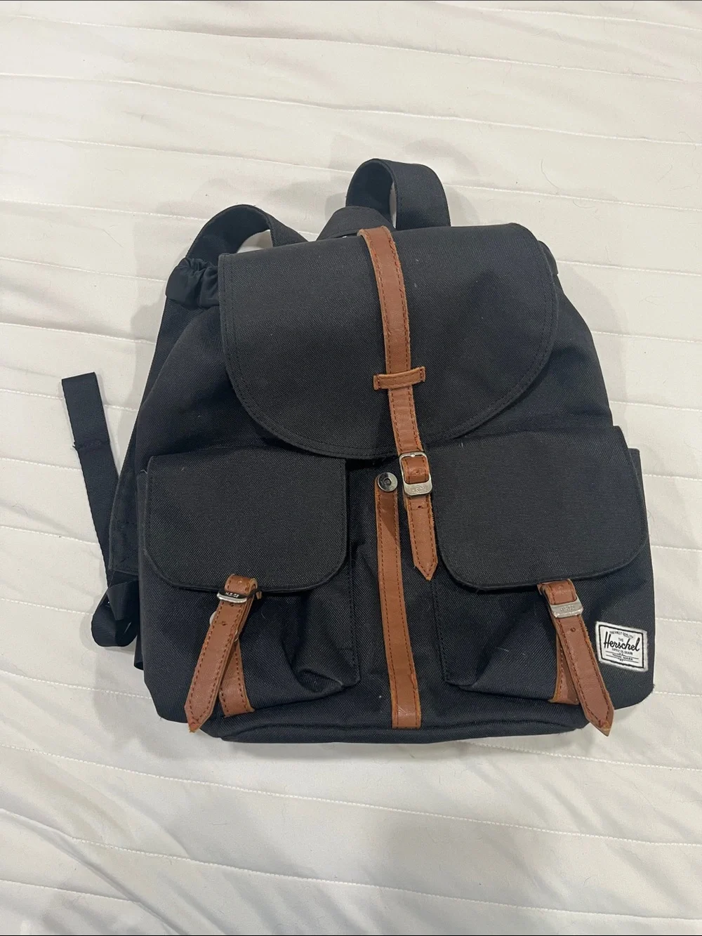 Herschel Supply Company Black Backpack with Brown Trim